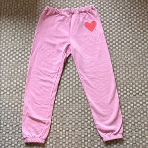 Saltwater LUXE Pink Joggers with Red Heart